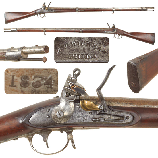 Original U.S. Springfield Model 1822 Flintlock Contract Musket by M.T. Wickham Dated 1834 - Unaltered Original Items