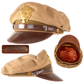 Original U.S. WWII US Army Air Forces Officers “Featherweight” Crusher Cap by Cinema Cap Co. of Los Angeles - Size 6 ⅞