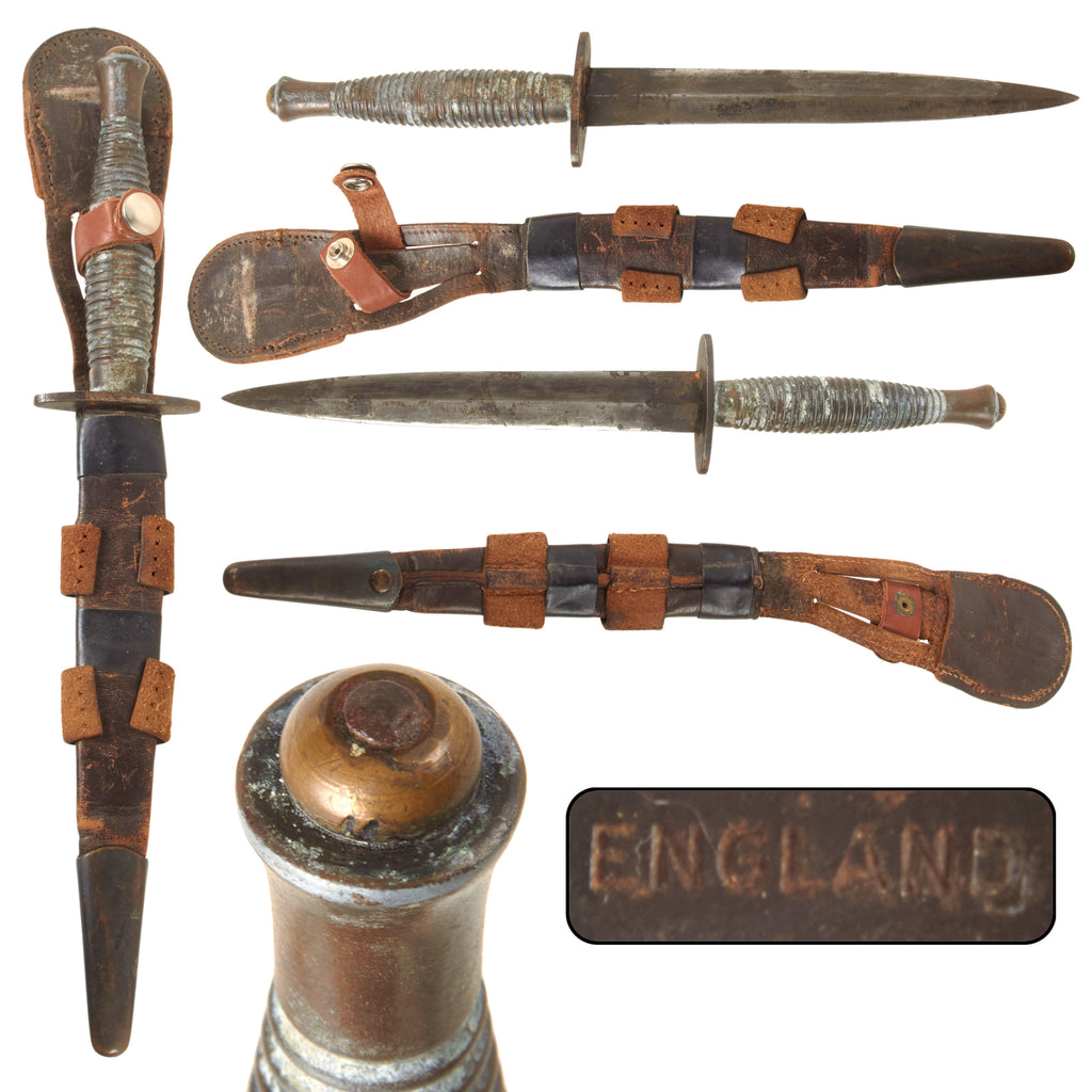 Original British WWII Import Marked 3rd Pattern Fairbairn Sykes Fighting Knife with Scabbard