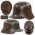 Original Imperial German WWI M16 Stahlhelm Helmet with Panel Camouflage Paint with Partial M17 Liner - ET 66