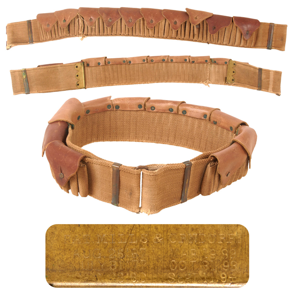 Original U.S. Spanish American War Rare Experimental Trials .30-40 Krag Rifle 100 Rd. Ammunition Belt by Mills & Orndorff Original Items