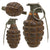 Original U.S. WWII Inert MkII Pineapple Grenade with Yellow Ring & Fuze Original Items