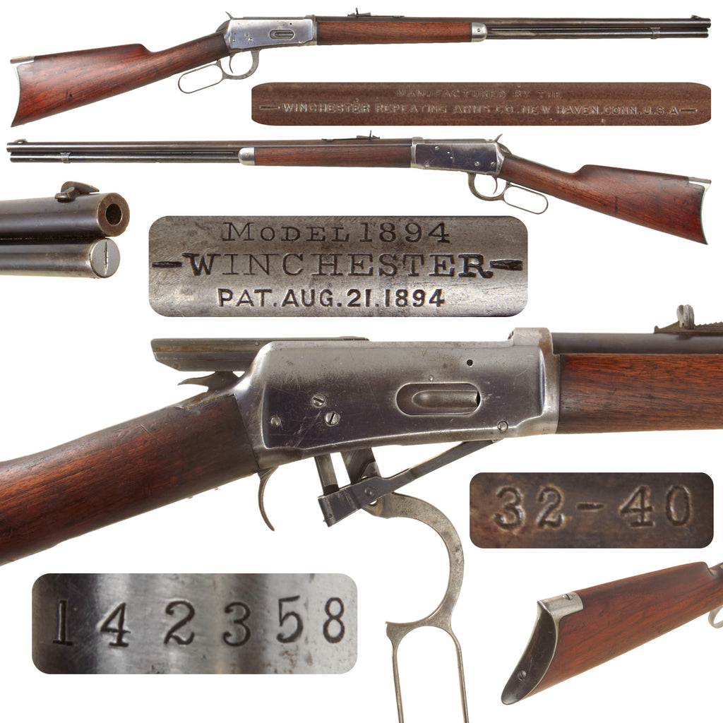 Original U.S. Winchester Model 1894 .32-40 W.C.F. Lever-Action Repeating Rifle with 26" Round Barrel - 1898 Production - Serial No. 142358