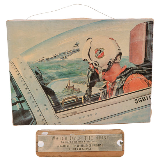 Original U.S. Cold War Ed Valigursky National Guard Heritage Painting “Watch Over the Rhine: Air Guard in the Berlin Crisis 1961-62” - 15 x 20” Original Items