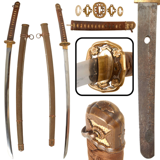 Original Japanese WWII Type 98 Shin-Gunto Handmade Katana Sword by OSAWA KANEHISA with Aluminum Scabbard Original Items