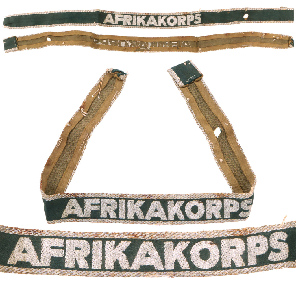 Original German WWII Heer Deutsches Afrikakorps “AFRIKAKORPS” Cuff Title Original Items