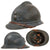 Original French WWI Issue Model 1915 Infantry Adrian Helmet in Horizon Blue with Scarce 1st Pattern Liner & Chinstrap - Rare Large Size