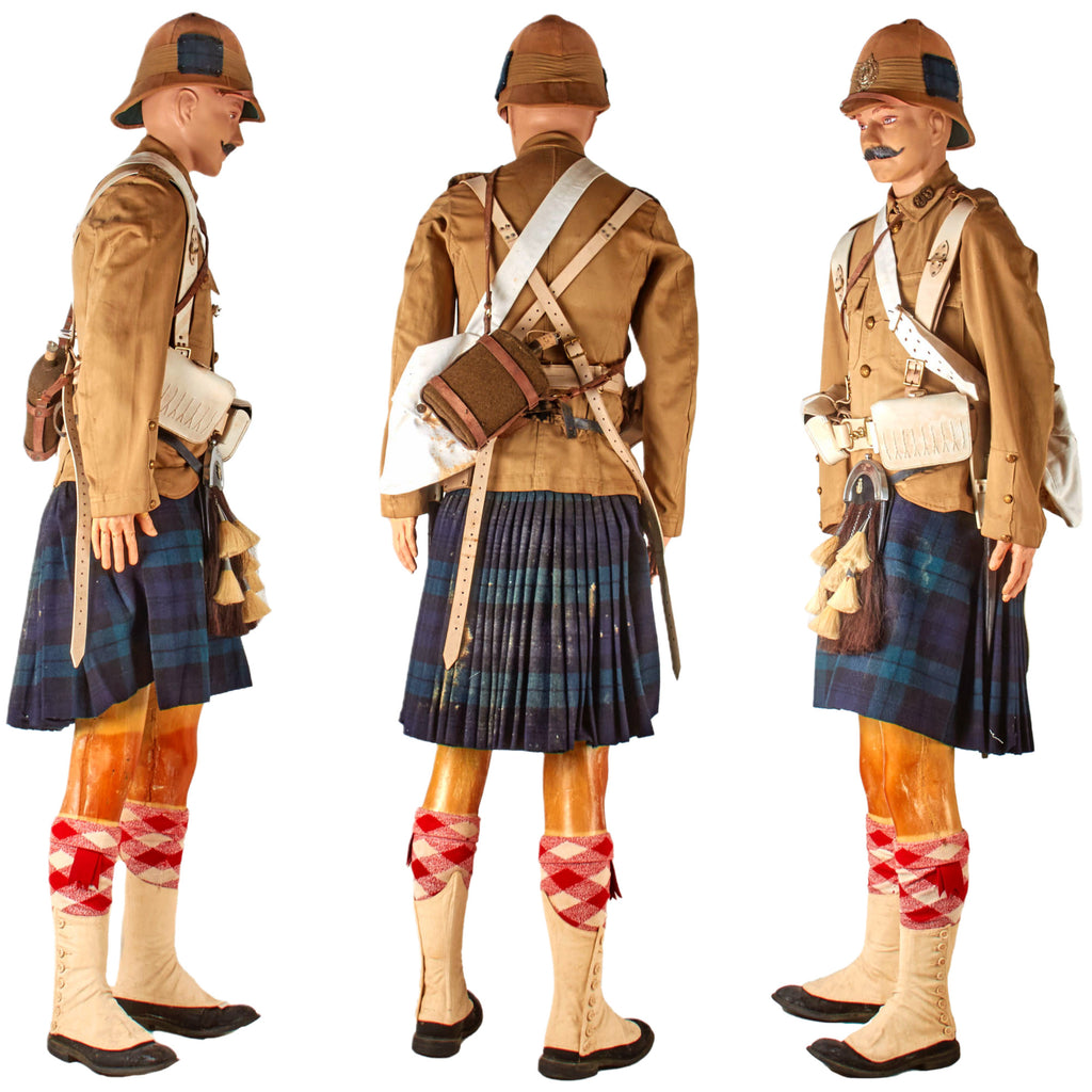 Original British Boer War Period Argyll & Sutherland Highlanders Mannequin Display with Original Canteen & Tunic - Remaining Components Reproduction Original Items
