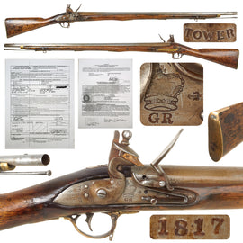 Original British P-1796 "India Pattern" Third Model Tower Brown Bess Flintlock Musket Dated 1817 - Documented USGI Afghanistan Bring Back