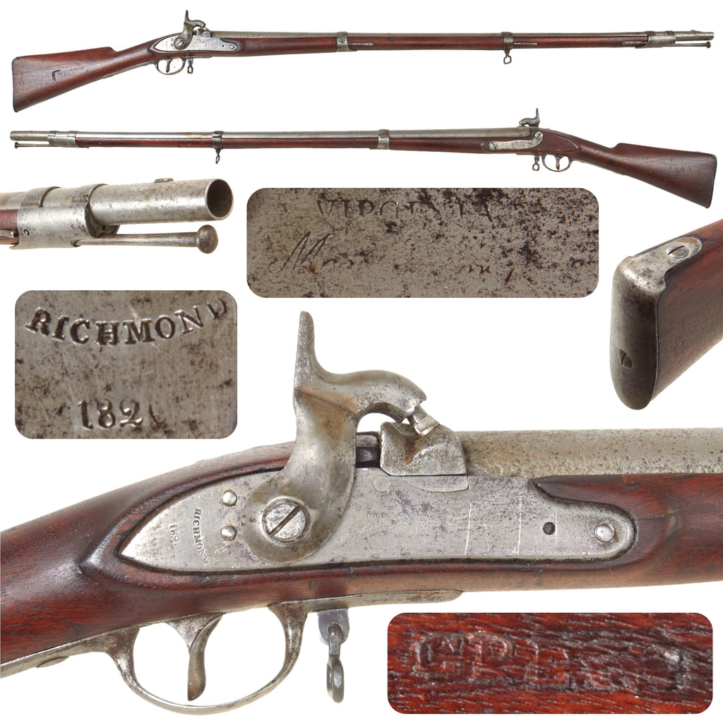 Original Rare U.S. Civil War Confederate Arsenal Percussion Converted M1812 Style Virginia Manufactory 2nd Model .75" Musket - dated 1820 Original Items