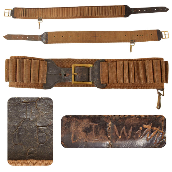 Original U.S. Indian Wars M1885 Prairie Belt with Hook & Unit Stamp for Springfield Trapdoor .45-70