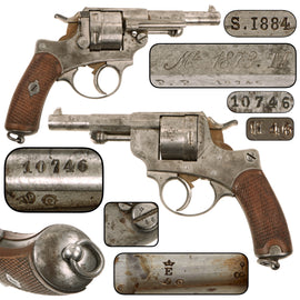 Original French MAS Modèle 1873 M Chamelot-Delvigne 11mm Naval Revolver Dated 1884 with Excellent Bore, Anchor Proof, Matching Serial No. 10746