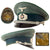 Original German WWII Heer Army Jäger Officer Schirmmütze Visor Cap with Saddle Form Crown, Measured Size 57cm