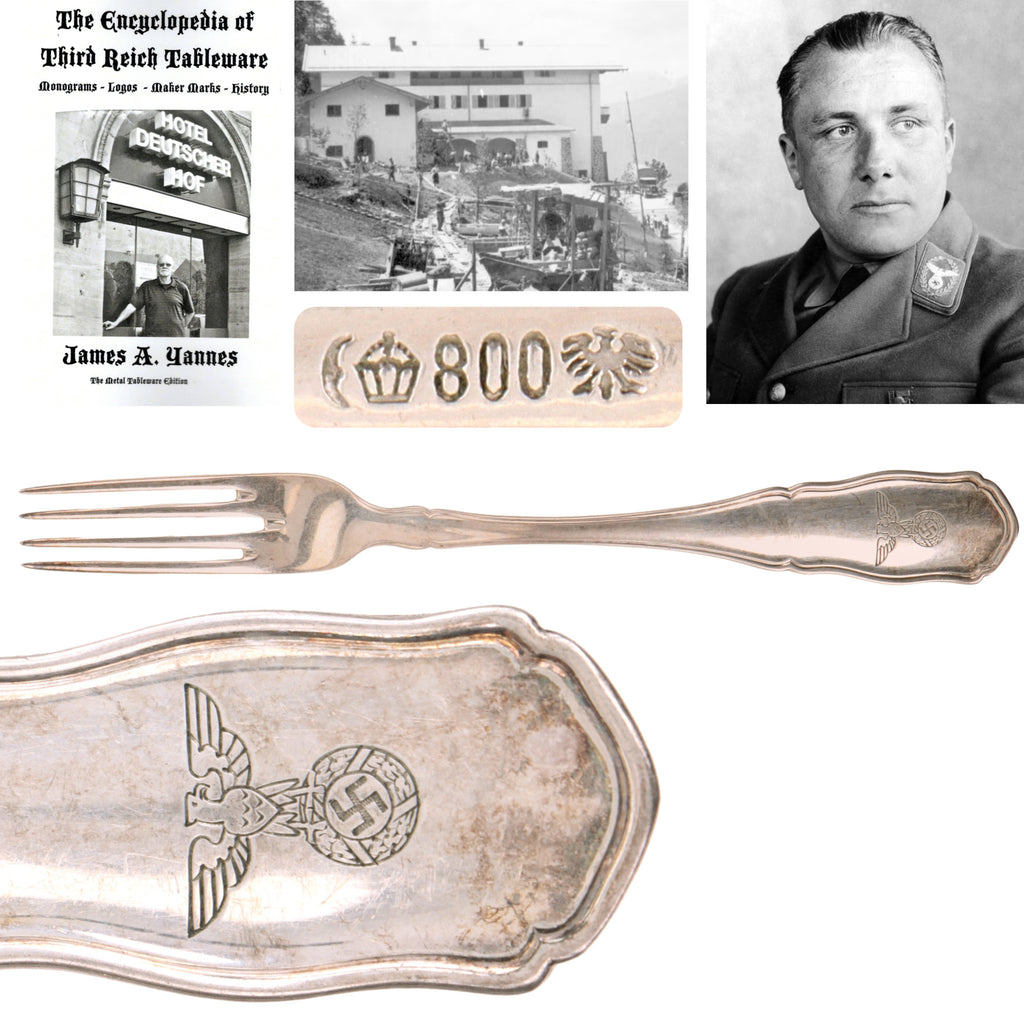 Original German WWII 800 Silver Berghof “House Service” Dinner Fork by Bruckmann & Söhne