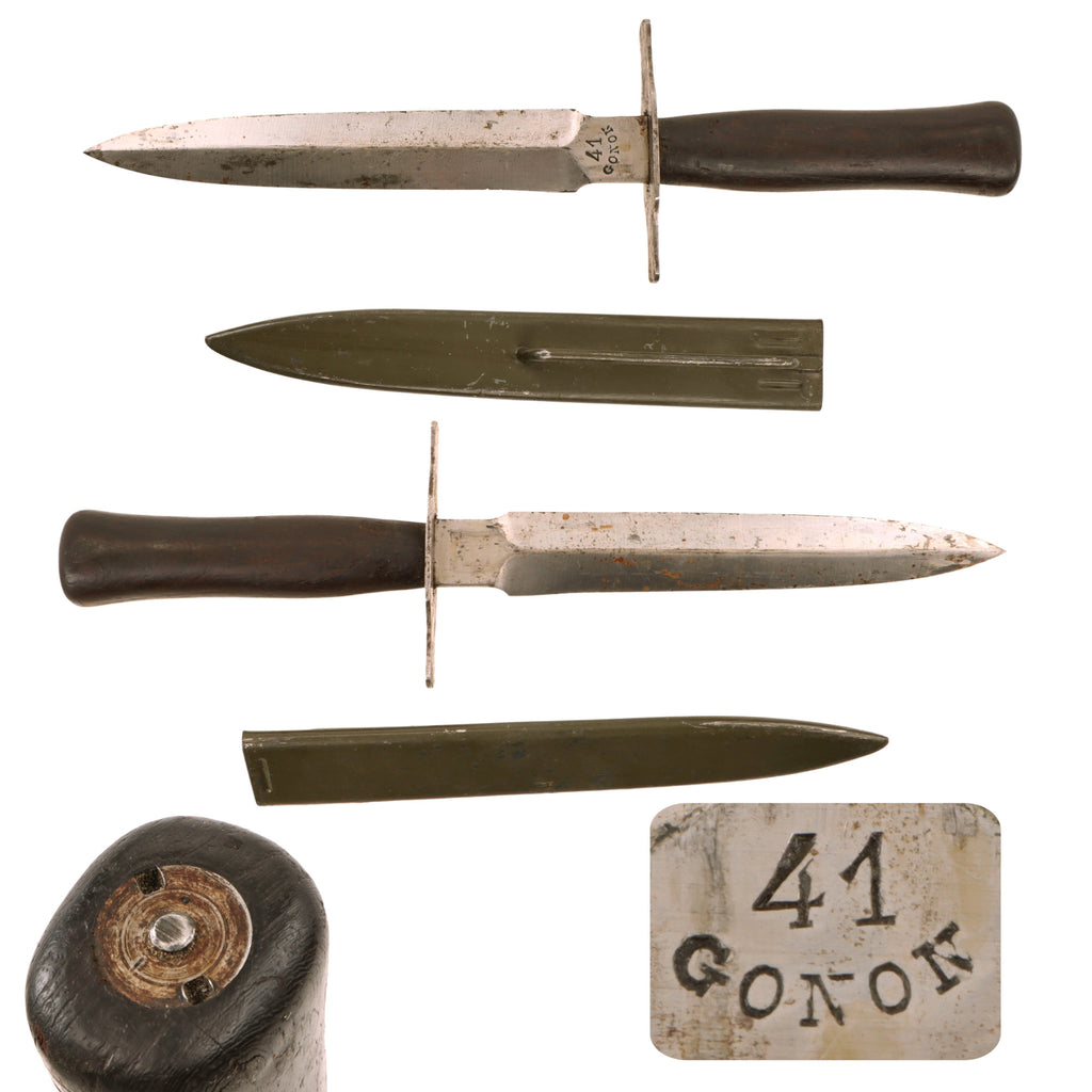 Original French WWI M1916 Type 2 Fighting Knife by Gonon 41 with Scabbard - Le Vengeur de 1870