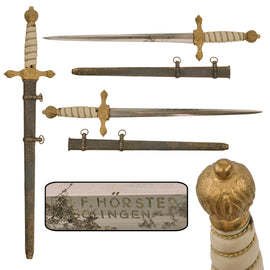 Original Imperial German WWI Miniature Kaiserliche Marine Officer’s Dagger with Scabbard by E. & F. Hörster - “Salesman Sample”