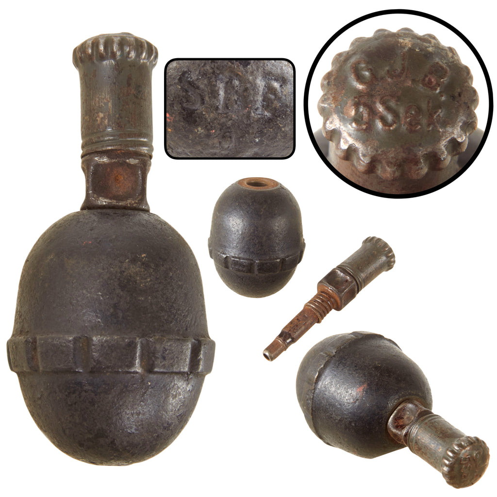 Original German WWI Model 1917 n/A Inert Egg Hand Fragmentation Grenade - Eierhandgranate