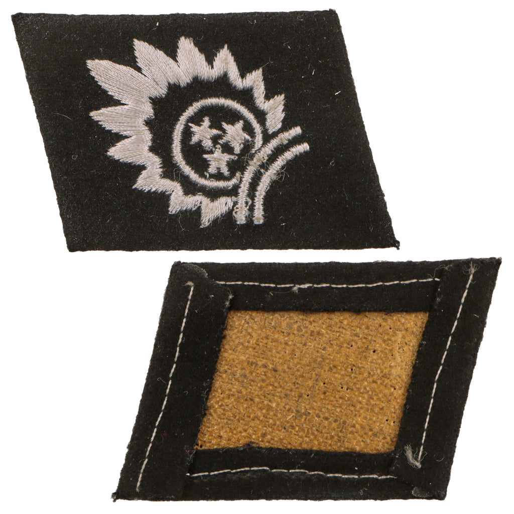 Original German WWII 15th Waffen Grenadier Division of the SS “Latvian No. 1” Right Collar Tab with Latvian Sun Emblem, Apparently Unissued
