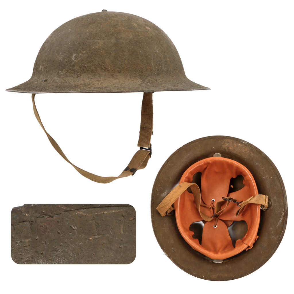 Original U.S. WWII Named & Complete M1917A1 Kelly Helmet with Textured Paint Original Items