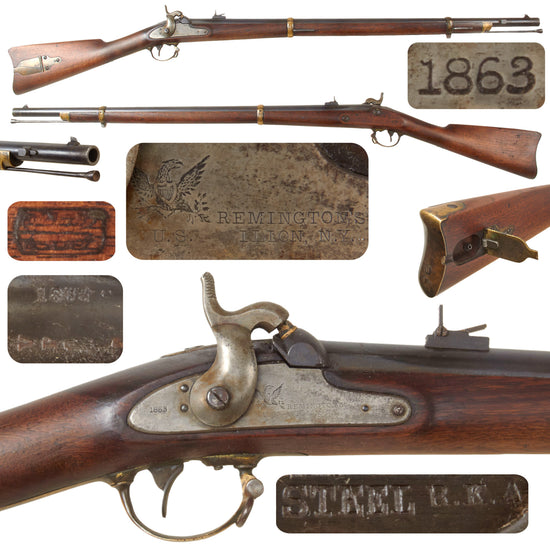 Original U.S. Civil War Rare Remington Contract Model 1863 “Zouave” Percussion Rifle with Excellent Bore - Dated 1863