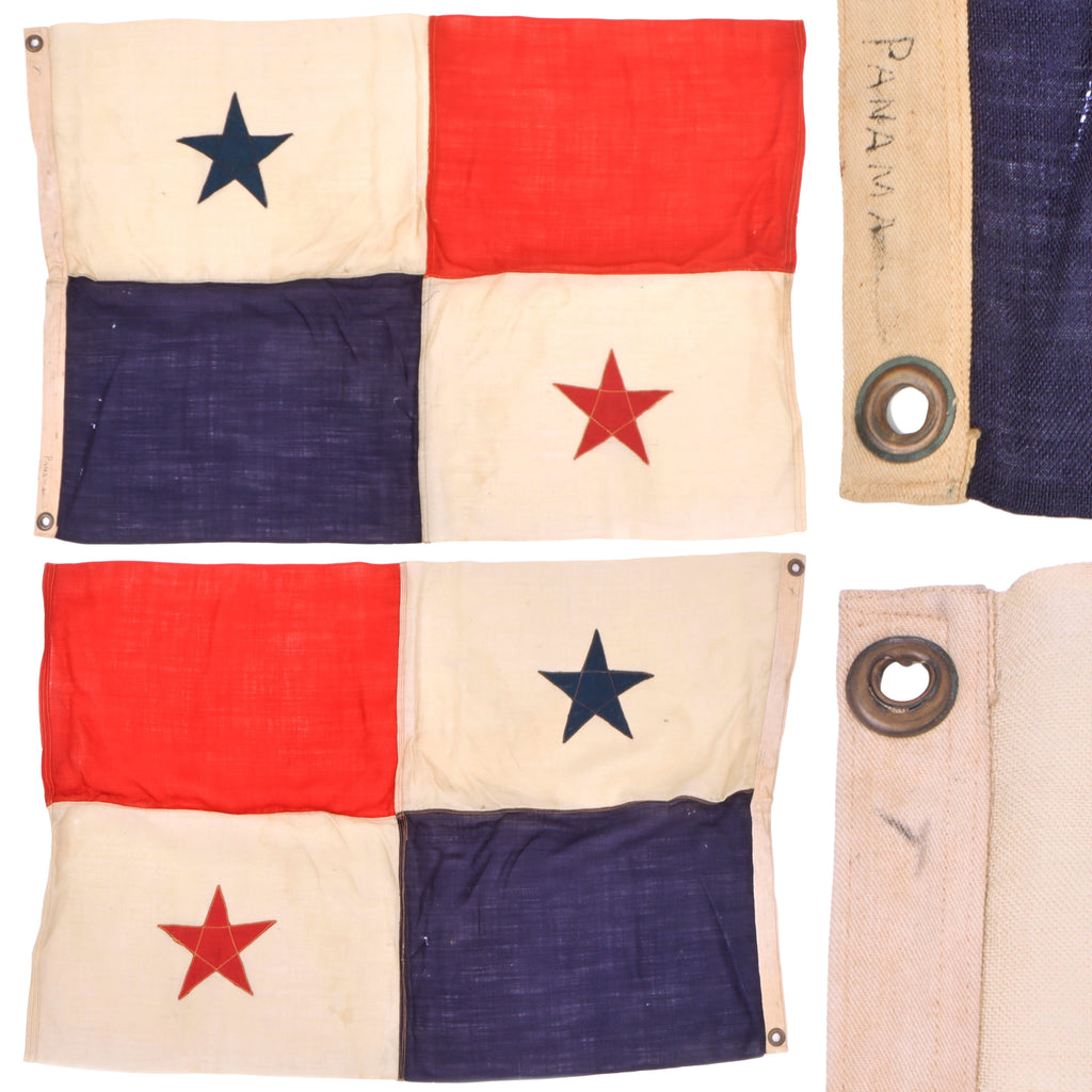 Original Panamanian Ca. 1920 National Flag with Multi-Piece Construction & Brass Grommets - 24 x 35½”