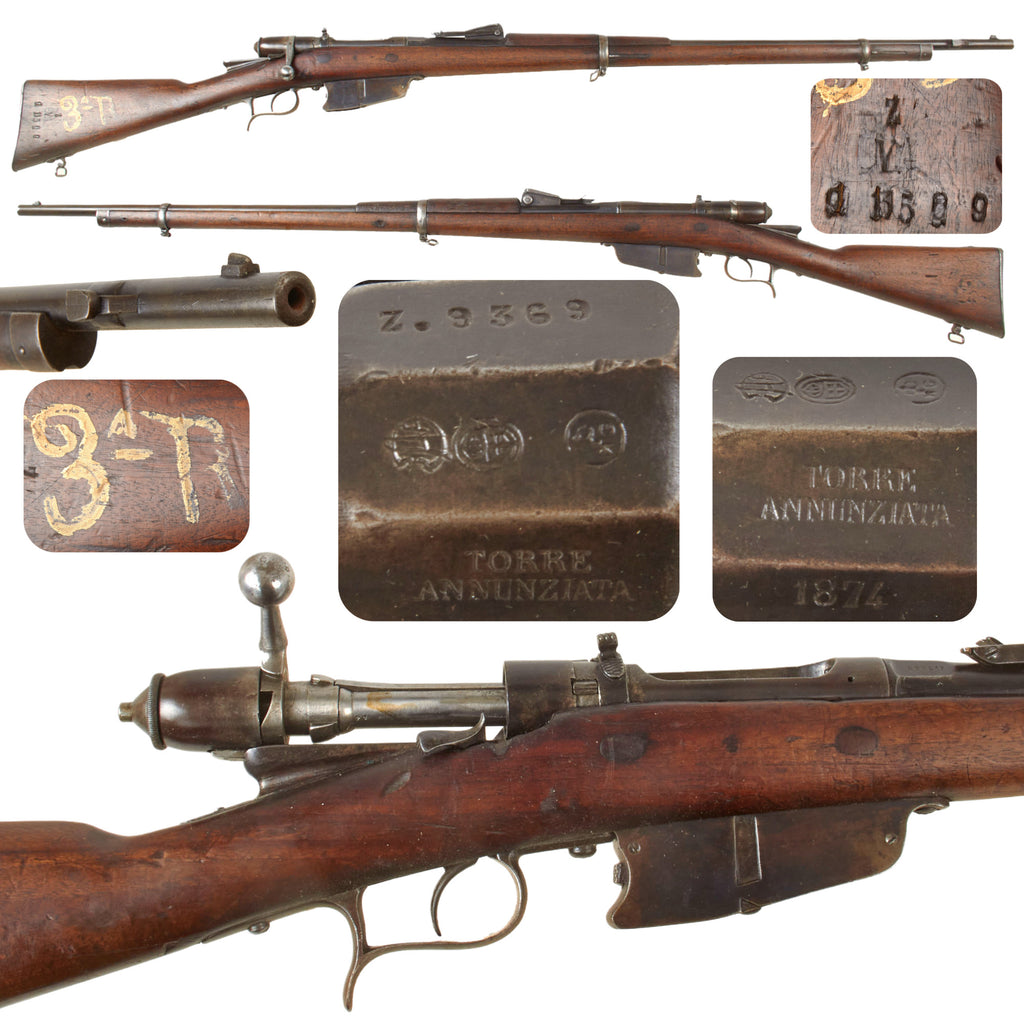 Original Italian Vetterli M1870/87/15 Infantry Rifle Serial Z.9369 by Torre Annunziata Converted to 6.5mm - Dated 1874 Original Items