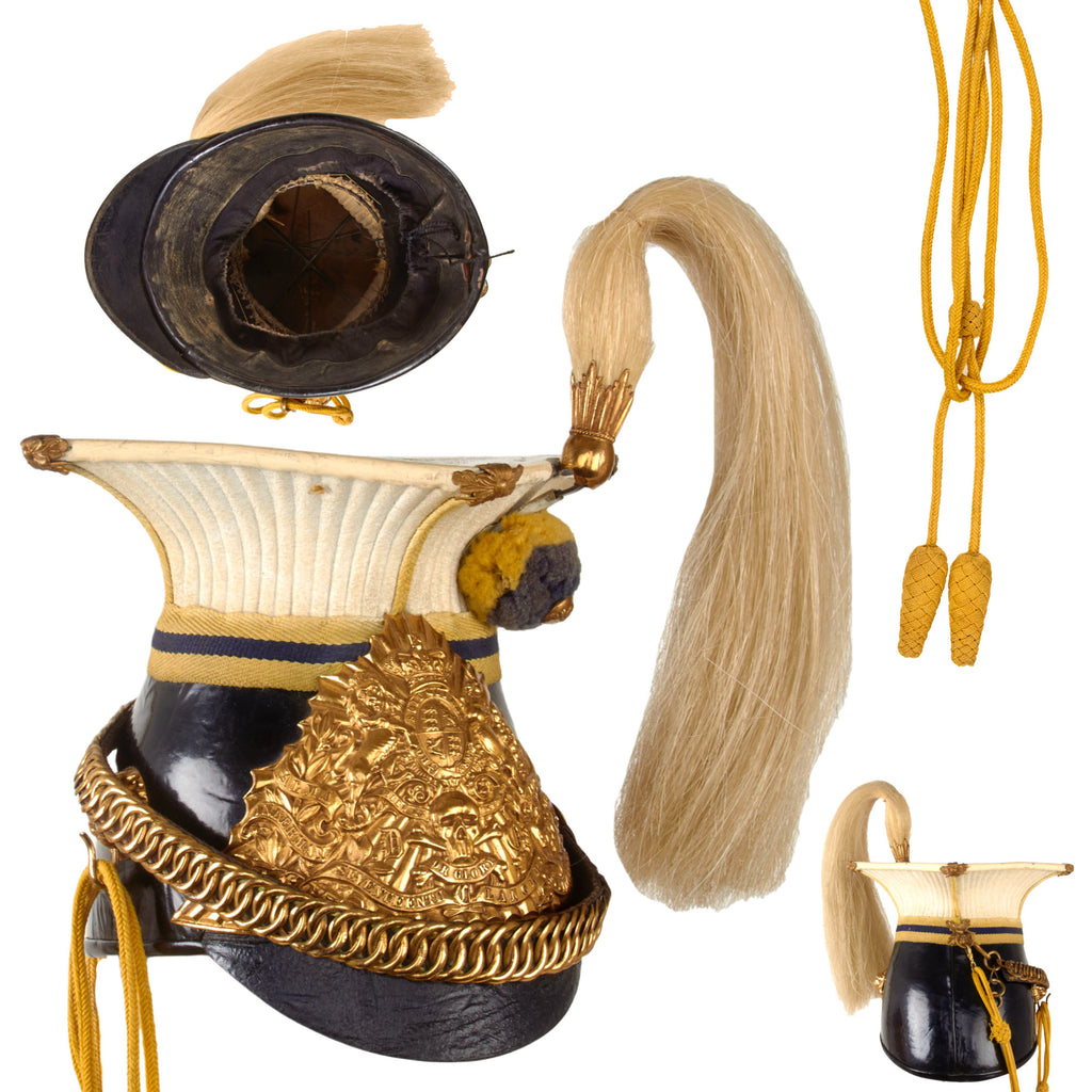 Original British Victorian Era 17th Lancers Other Ranks Chapka Helmet with Plume & Aiguillette - Duke of Cambridge's Own Original Items