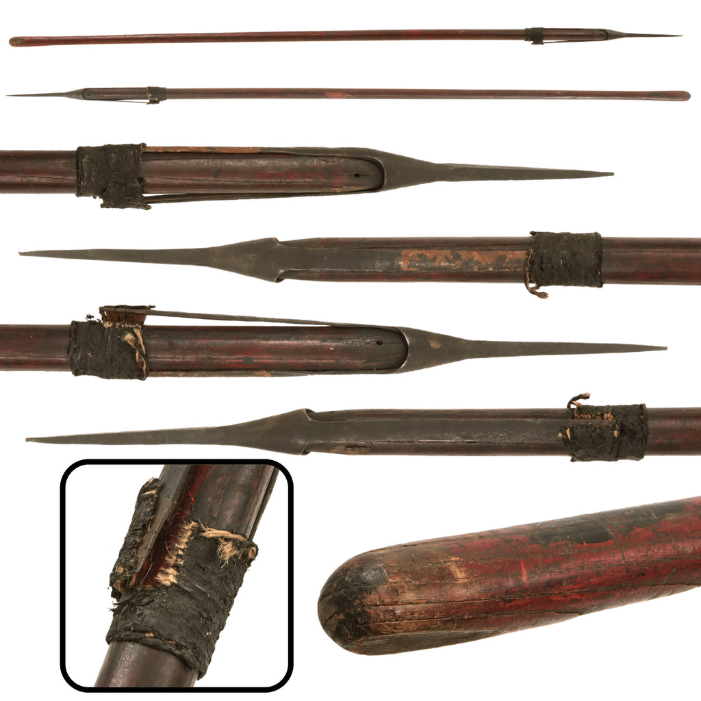 Original U.S. Barbary Pirate Wars Model 1800 Early Type III Navy Boarding Pike Head on Civil War Era Re-Shaft with Tarred Rope - 78 ¼” Long Original Items