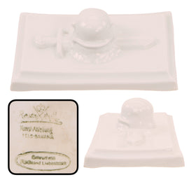 Original Imperial German WWI Era Porcelain Stahlhelm & Sword Desk Ornament by Rosenthal of Selb, Bavaria