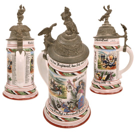 Original Imperial German Pre-WWI 80th (Kurhessian) Fusiliers "von Gersdorff" Lidded Beer Stein - Dated 1902-1904