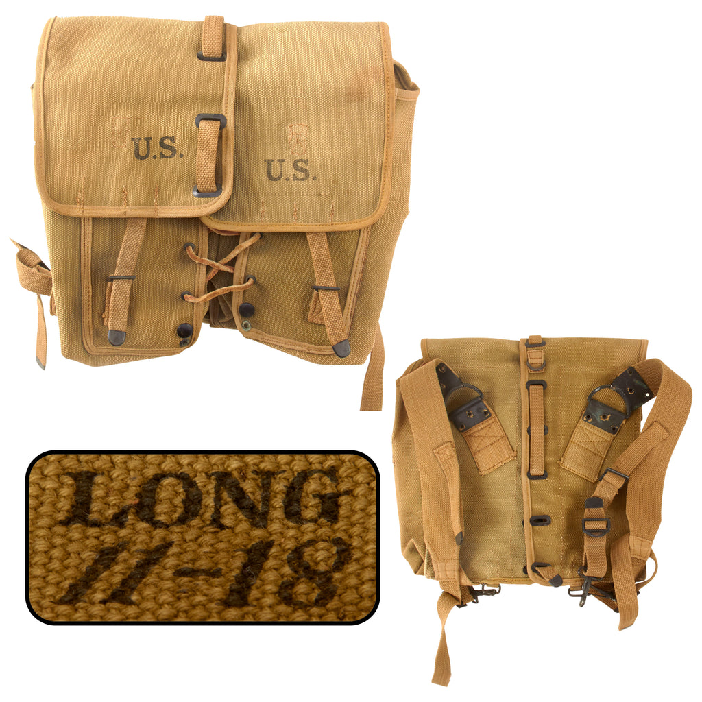 Original U.S. WWI M1912 Experimental Cavalry Ration Bags as used by Medical Corpsman - Dated 1918