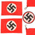 Original German WWII NSDAP Red Cotton Flag with Metal Hanging Hooks - 28 ½” x 19 ¼”