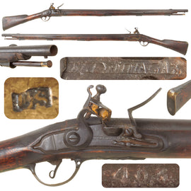 Original U.S. Revolutionary War Era Prussian Model 1740 “Potsdam” Flintlock Infantry Musket with POTZDAM MAGAZ Marked Lock, Circa 1760