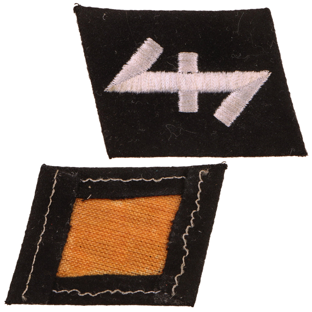 Original German WWII 23rd SS-Freiwilligen-Panzergrenadier-Division “Nederland” Wolfsangel Collar Tab, Unissued