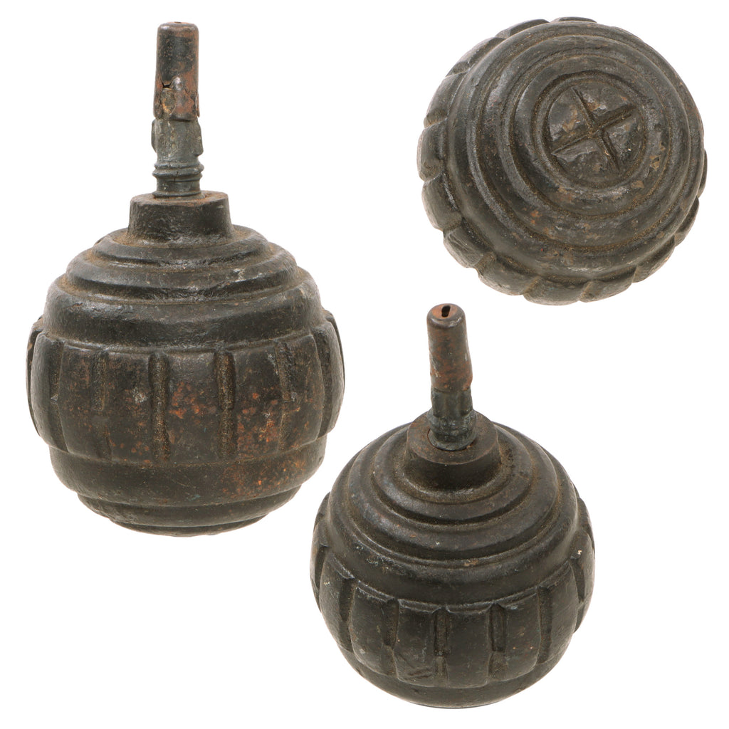 Original German WWI Inert Model 1915 Kugel n/A Ball Hand Fragmentation Inert Grenade with Fuse - Kugelhandgranate Original Items
