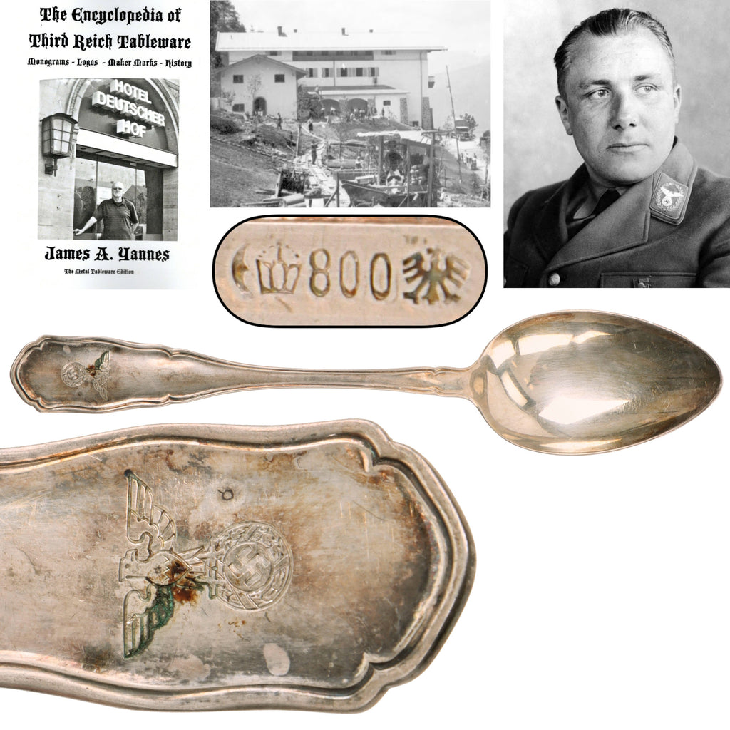 Original German WWII 800 Silver Berghof “House Service” Soup Spoon by Bruckmann & Söhne