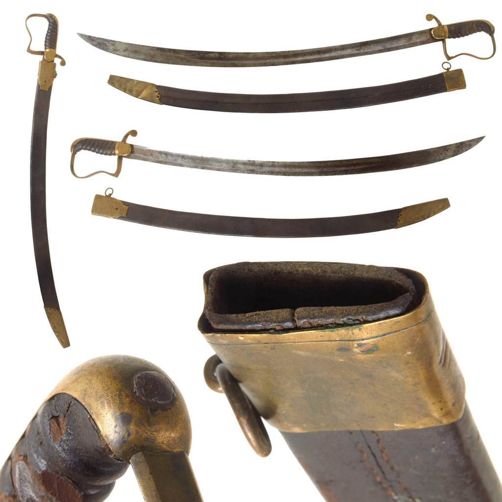 Original U.S. Legion of the United States Era (1792-1796) Officer’s “Cutting” Hanger Sword with Brass-Mounted Leather Scabbard Original Items