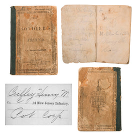 Original U.S. Civil War Named 14th New Jersey Infantry “The Soldier’s Friend” Book Printed by the U.S. Sanitary Commission - Henry M. Crilley