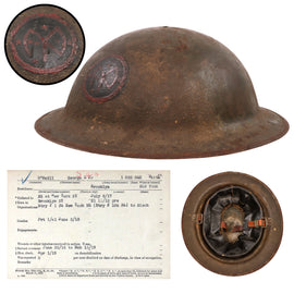 Original U.S. WWI M1917 27th Division Painted Doughboy Helmet - Attributed to PFC George L. O'Neill Jr., 104th Field Artillery