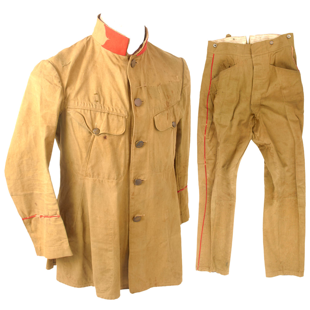 Original Imperial Japanese Pre-WWII / WWI Army Uniform Tunic & Matching Trousers with Red Piping Original Items