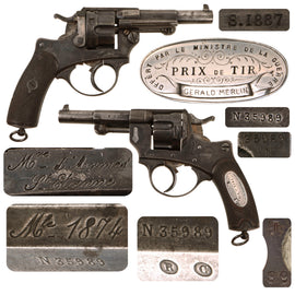 Original French MAS Modèle 1874 Chamelot-Delvigne 11mm Officer's Named Shooting Prize Revolver Dated 1887 - Serial N 35989