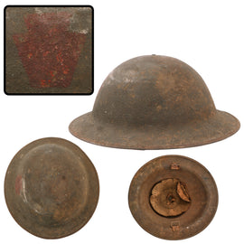 Original U.S. WWI M1917 28th Division Doughboy Helmet With Textured Paint - Keystone Division