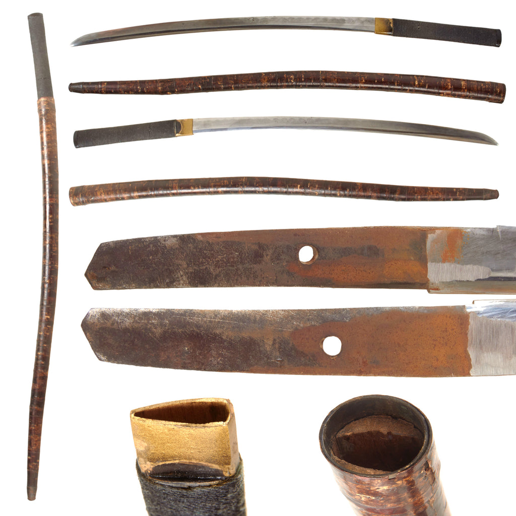 Original 18th Century Edo Period Japanese Handmade Ō-Wakizashi Short Sword in Shikomizue Sword Cane Mountings Original Items