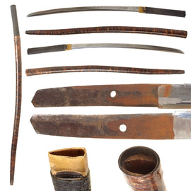 Original 18th Century Edo Period Japanese Handmade Ō-Wakizashi Short Sword in Shikomizue Sword Cane Mountings