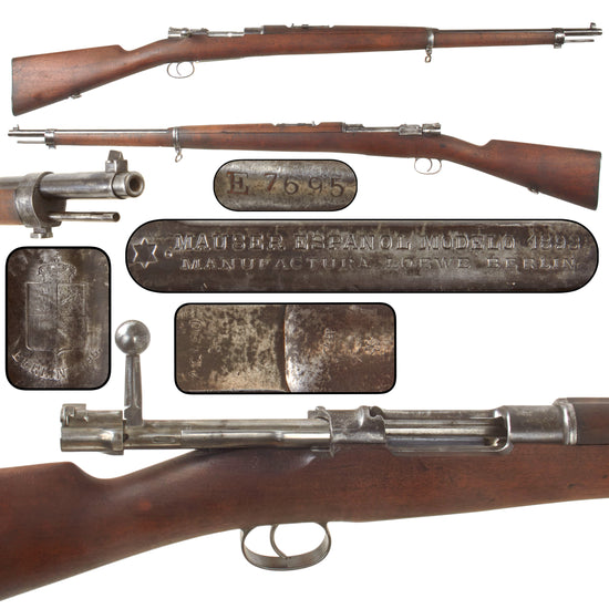 Original German-Made Spanish Contract Mauser Model 1893 Rifle by Ludwig Loewe of Berlin Dated 1896, Serial No. E 7583