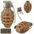 Original U.S. WWII Inert MkII Yellow Early “Fat Bottom” Variant Body High Explosive Pineapple Grenade with Loose M10A3 Fuze