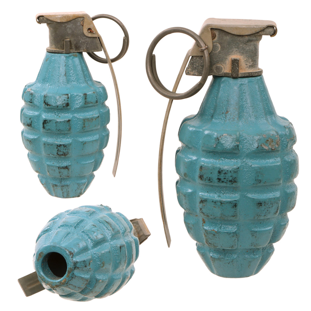 Original U.S. WWII M21 Inert Practice Pineapple Fragmentation Training Hand Grenade with M10A2 Fuze Original Items