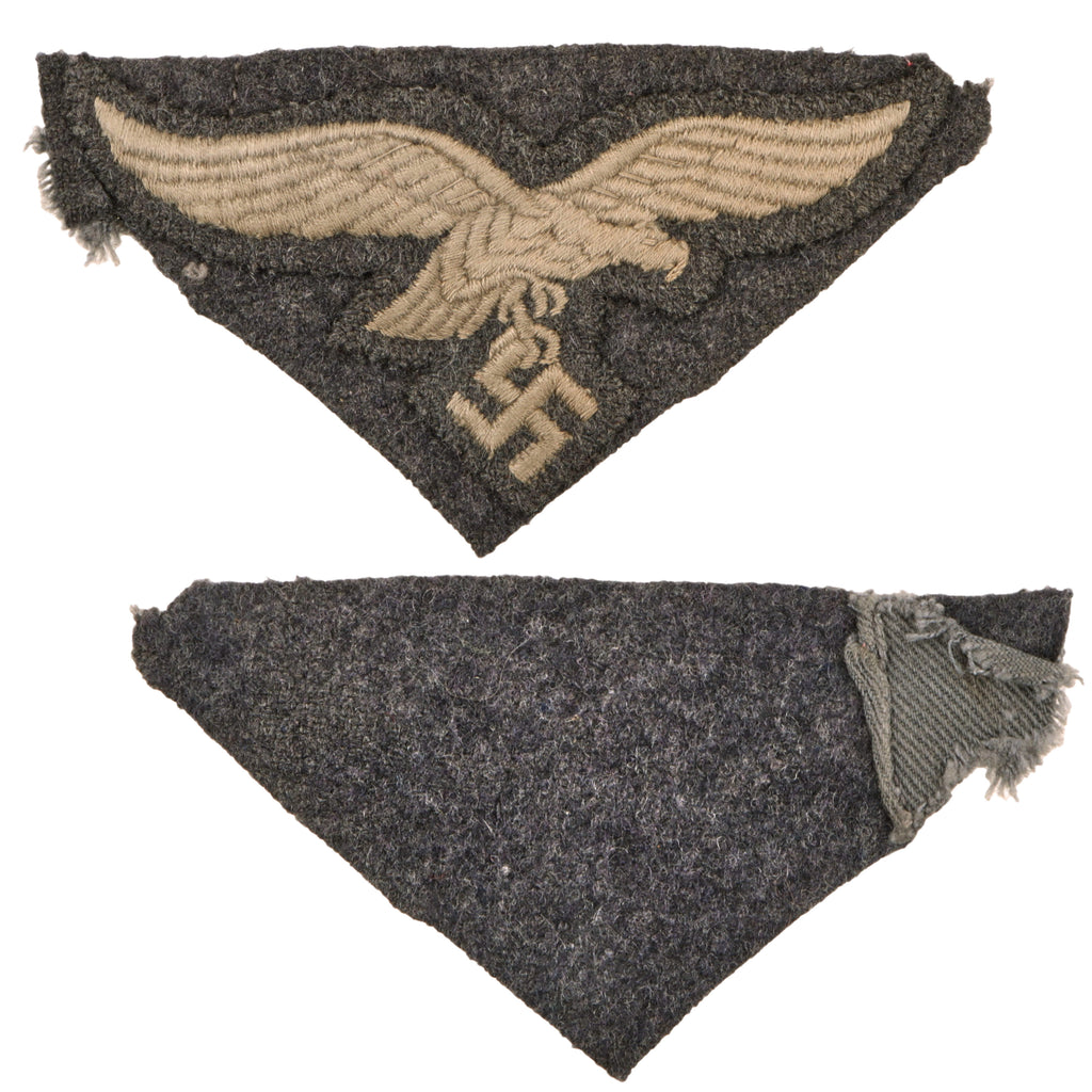 Original German WWII Luftwaffe EM/NCO Embroidered Breast Eagle Uniform Cut-Off