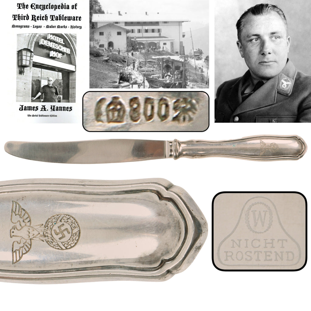 Original German WWII 800 Silver Berghof “House Service” Dinner Knife by Bruckmann & Söhne Original Items