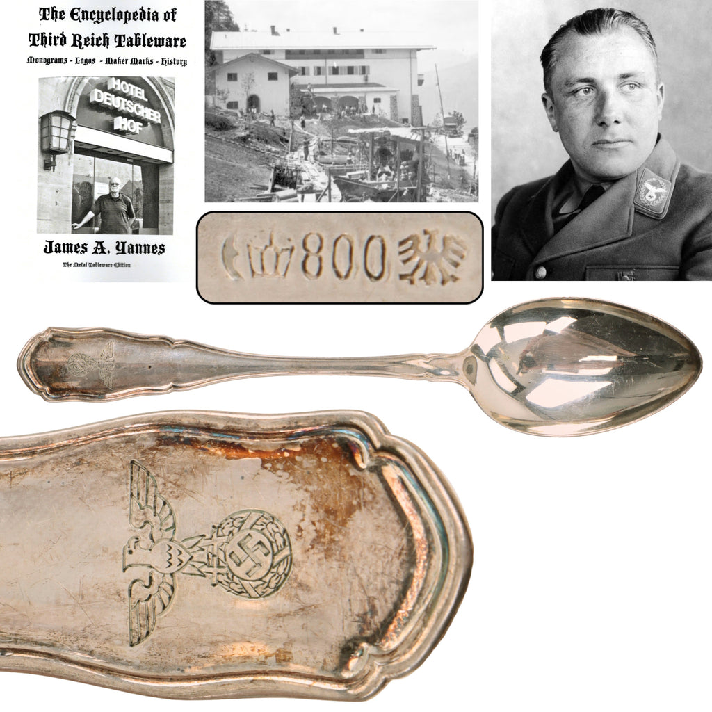 Original German WWII 800 Silver Berghof “House Service” Soup Spoon by Bruckmann & Söhne Original Items